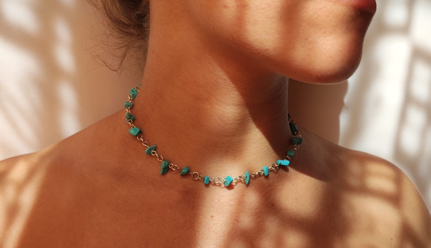 Collana con pietre di turchese argento